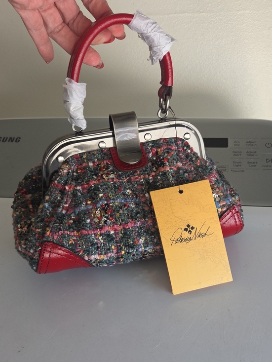 Patricia Nash Handbags - Patricia Nash Conselice Woven Small Frame Convertible Satchel Bag-Lava Red-NWT